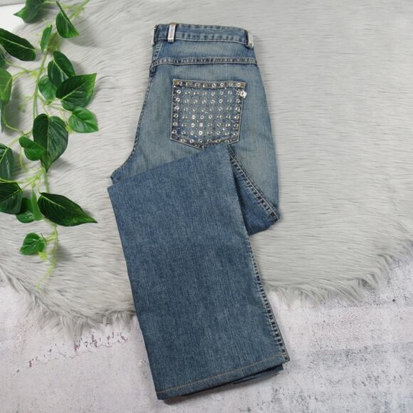 ST. JOHN EVENING Rhinestone Fashion Fit Straight Leg Jeans Women’s Size 8 - Picture 1 of 13